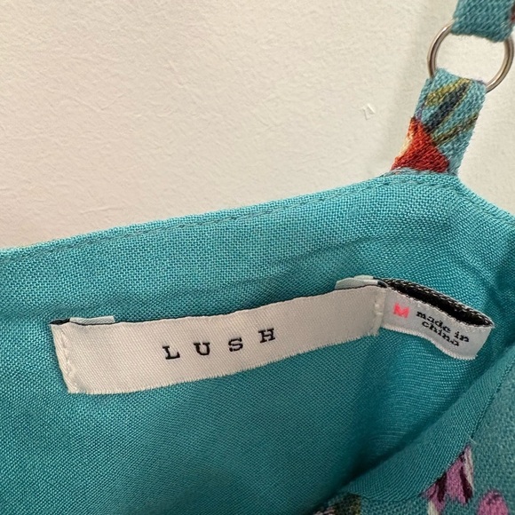 Lush Floral Linen Blend Mini Dress Size Medium - Picture 5 of 9